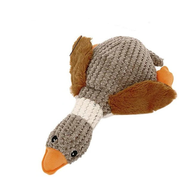Giocattolo in peluche a forma di oca rinforzato per cani con tessuto testurizzato