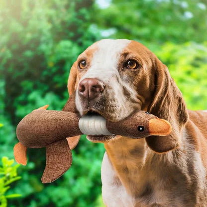 Giocattolo in peluche a forma di oca rinforzato per cani con tessuto testurizzato