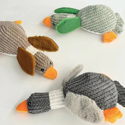Giocattolo in peluche a forma di oca rinforzato per cani con tessuto testurizzato