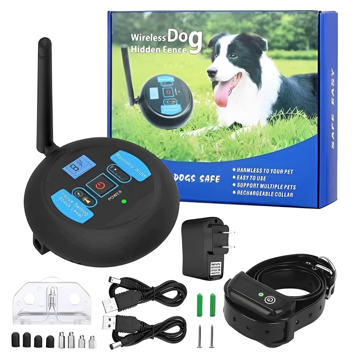 Sistema di recinzione wireless per cani con controllo remoto per l'addestramento