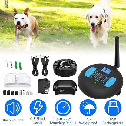 Sistema di recinzione wireless per cani con controllo remoto per l'addestramento