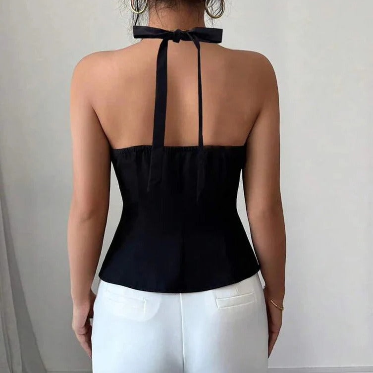Gilet da donna senza maniche dal taglio sartoriale