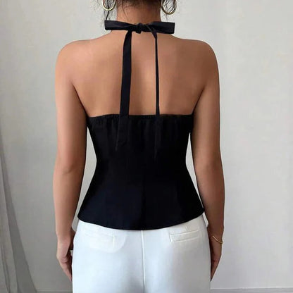 Gilet da donna senza maniche dal taglio sartoriale