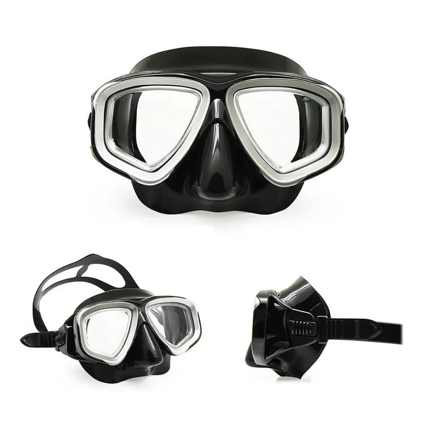 Maschera da sub con lente in vetro temperato, guarnizione in silicone e lente antinebbia