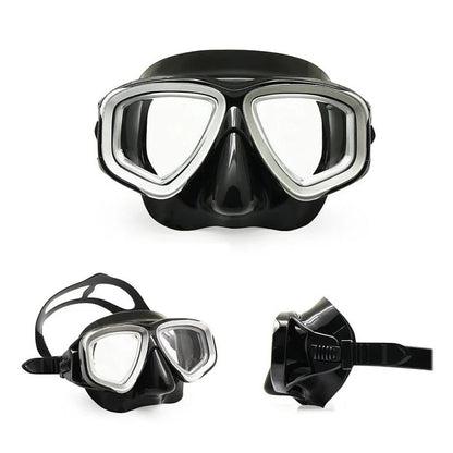 Maschera da sub con lente in vetro temperato, guarnizione in silicone e lente antinebbia