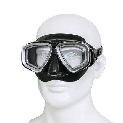 Maschera da sub con lente in vetro temperato, guarnizione in silicone e lente antinebbia