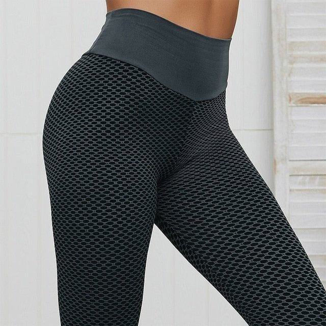 Leggings a vita alta a nido d'ape per allenamenti in palestra