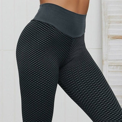 Leggings a vita alta a nido d'ape per allenamenti in palestra