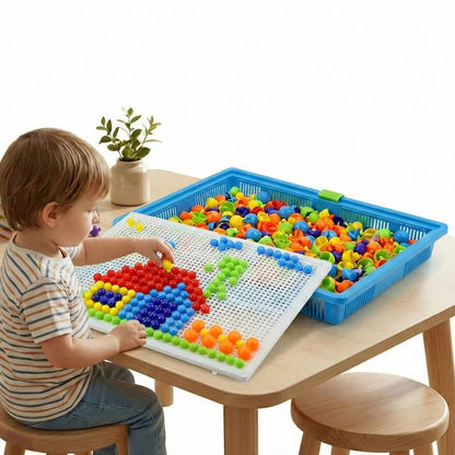 Set di puzzle mosaico su tavola forata per bambini, con scatola di conservazione, 296 pezzi