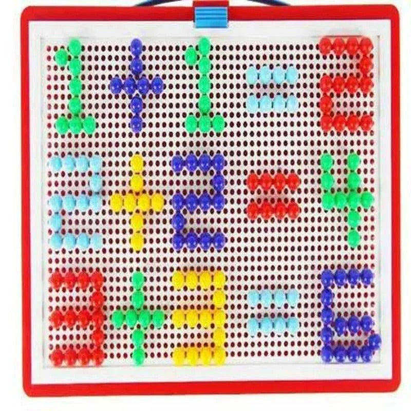 Set di puzzle mosaico su tavola forata per bambini, con scatola di conservazione, 296 pezzi