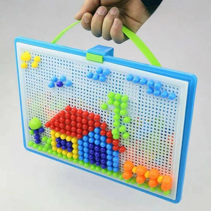 Set di puzzle mosaico su tavola forata per bambini, con scatola di conservazione, 296 pezzi