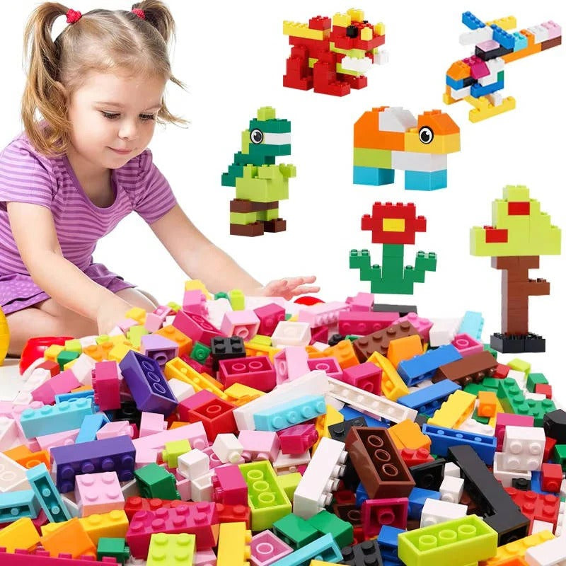 Set di blocchi da costruzione STEM con scatola di stoccaggio per bambini, 1000 pezzi