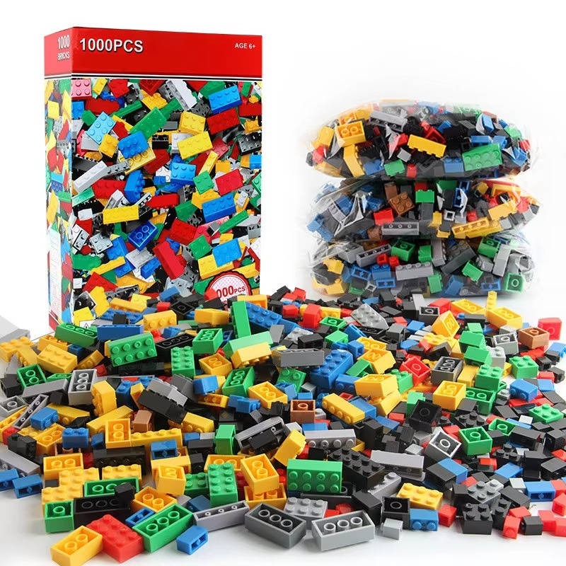 Set di blocchi da costruzione STEM con scatola di stoccaggio per bambini, 1000 pezzi