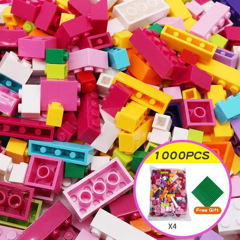 Set di blocchi da costruzione STEM con scatola di stoccaggio per bambini, 1000 pezzi