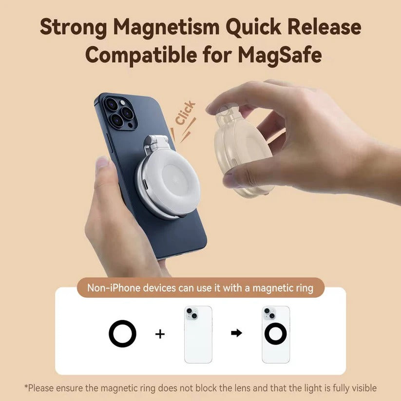 Impugnatura magnetica per telefono con telecomando e attacco per treppiede