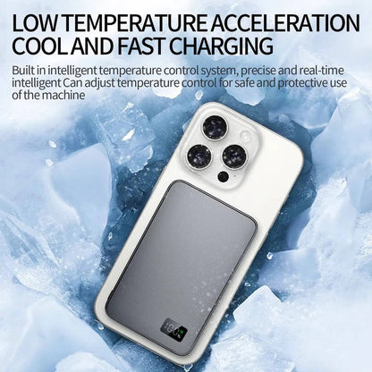 Caricatore magnetico portatile sottile in alluminio con ricarica wireless rapida per iPhone