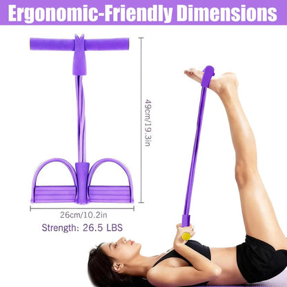 Elastico di resistenza con pedale per i piedi e maniglie rimovibili per allenamento in palestra domestica