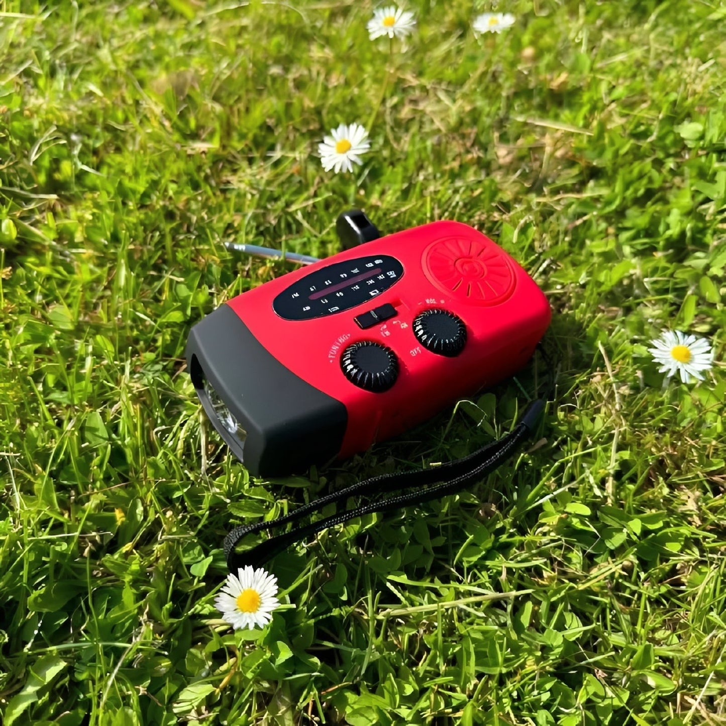 Radio di emergenza a manovella con bande AM/FM/WB, torcia a LED e batteria ricaricabile