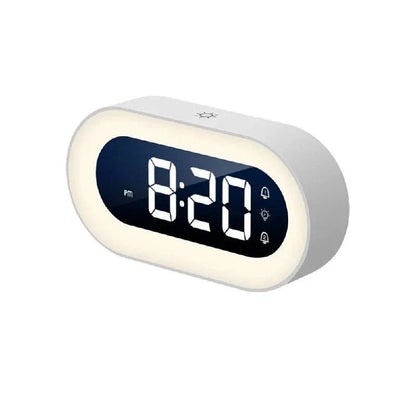 Orologio digitale da comodino con display LED, allarme musicale e luce notturna regolabile