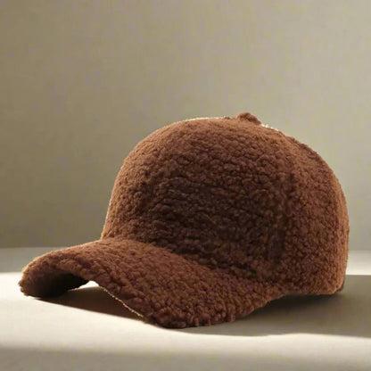 Cappellino regolabile in tessuto teddy per l'autunno e l'inverno, stile casual
