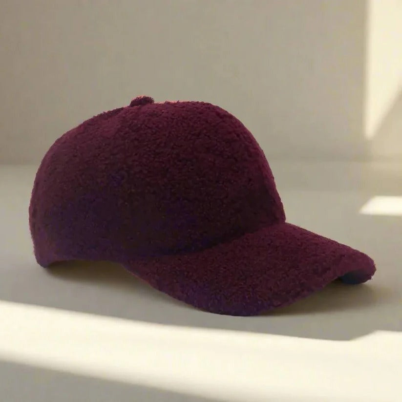 Cappellino regolabile in tessuto teddy per l'autunno e l'inverno, stile casual