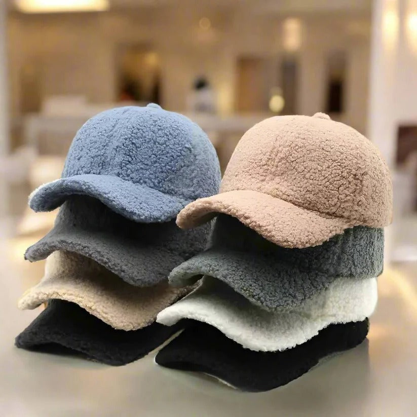 Cappellino regolabile in tessuto teddy per l'autunno e l'inverno, stile casual