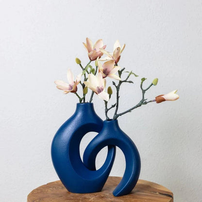 Vaso in ceramica intrecciata per composizioni floreali fresche e secche