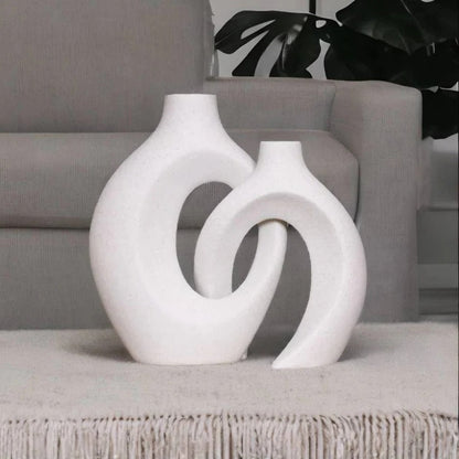 Vaso in ceramica intrecciata per composizioni floreali fresche e secche