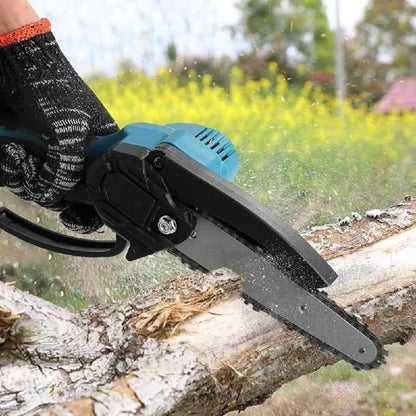 Motosega elettrica portatile con taglio rapido e preciso per uso all'aperto