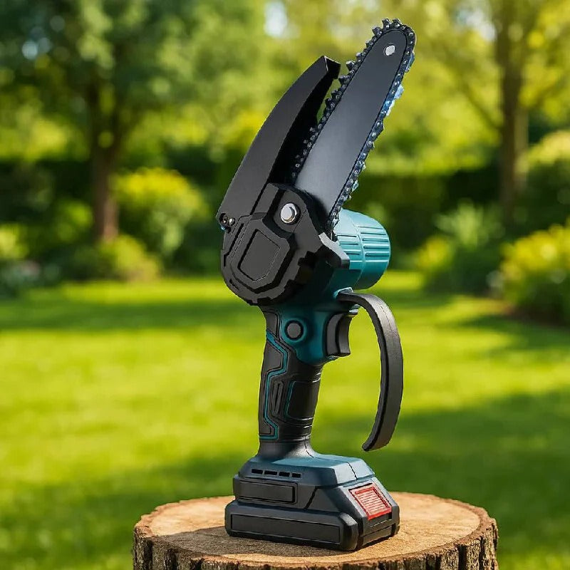 Motosega elettrica portatile con taglio rapido e preciso per uso all'aperto