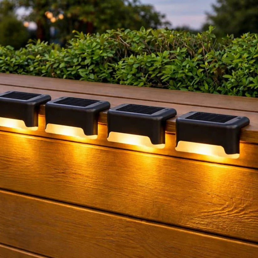 Luci LED solari impermeabili per esterni con sensore crepuscolo-alba automatico