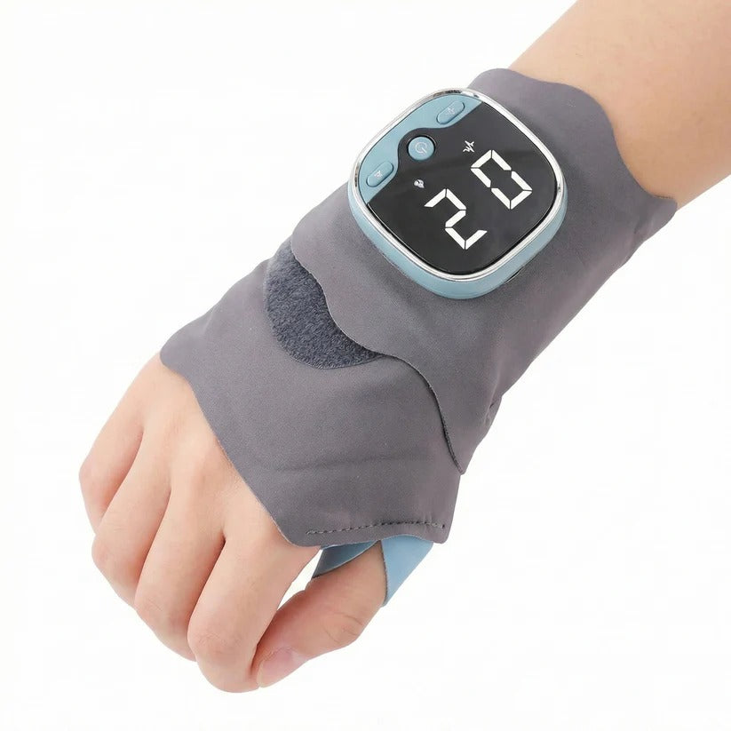 Dispositivo di massaggio elettrico riscaldato per la mano, con 5 modalità e intensità regolabile