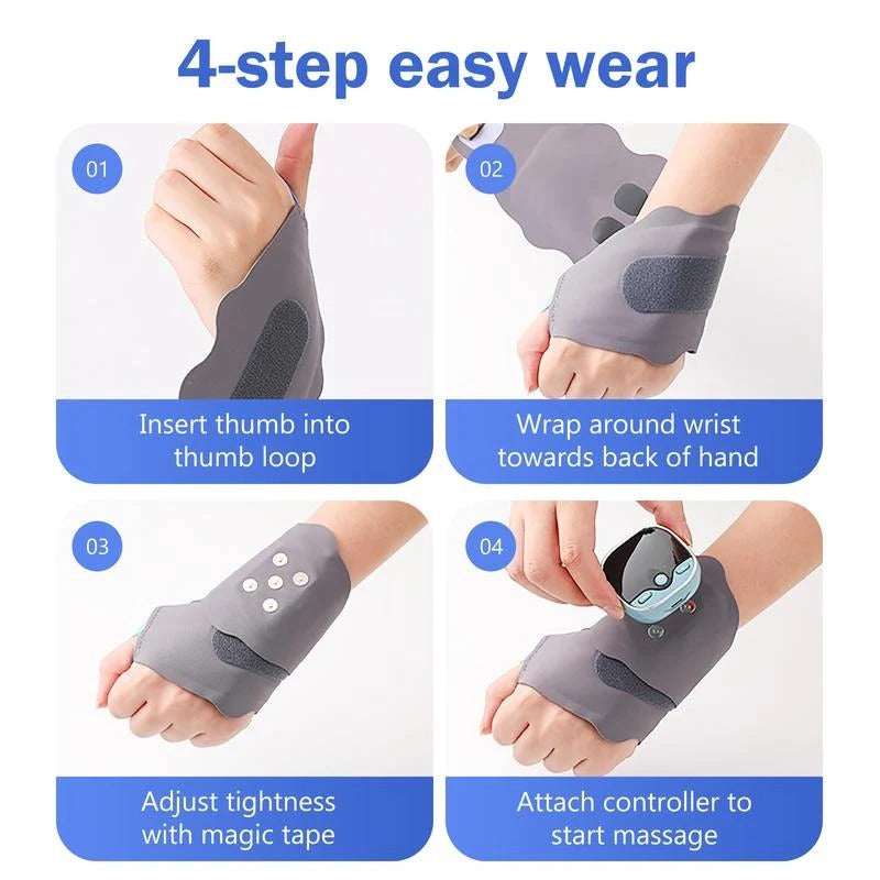 Dispositivo di massaggio elettrico riscaldato per la mano, con 5 modalità e intensità regolabile