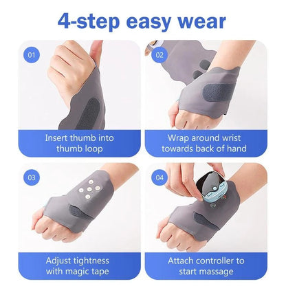 Dispositivo di massaggio elettrico riscaldato per la mano, con 5 modalità e intensità regolabile