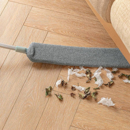 Spolverino piatto allungabile con asta telescopica per superfici alte e spazi stretti
