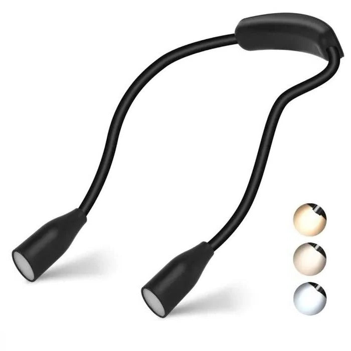 Luce LED ricaricabile da collo flessibile per la lettura