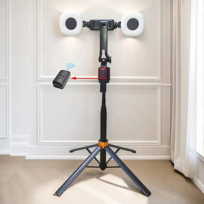 Supporto per telefono con tracciamento automatico intelligente e treppiede con luci di riempimento doppie per streaming in diretta e vlogging