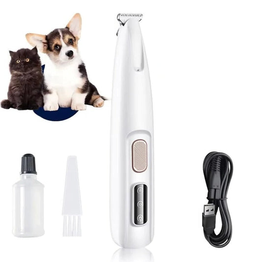 Tagliacapelli cordless per la cura degli animali domestici con luce LED e lama in ceramica