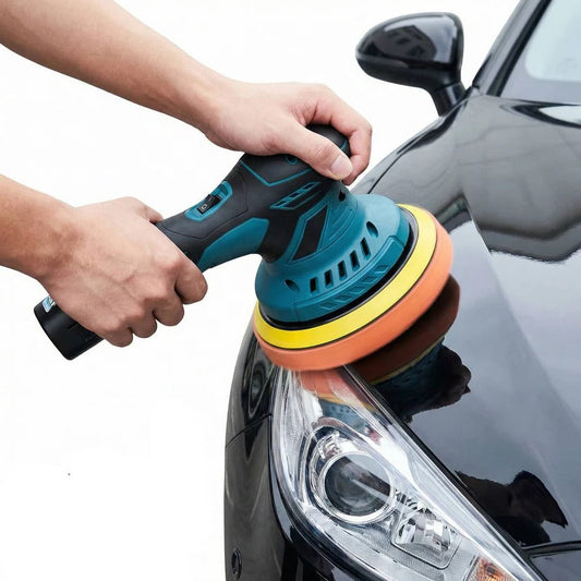 Lucidatrice per auto a doppia azione senza fili con 6 velocità variabili e orbita da 9 mm, pad da 6 pollici