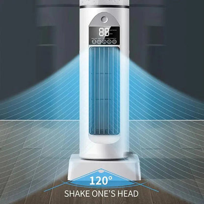 Ventilatore a torre portatile senza pale con serbatoio d'acqua e telecomando intelligente, 6 velocità