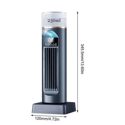 Ventilatore a torre portatile senza pale con serbatoio d'acqua e telecomando intelligente, 6 velocità