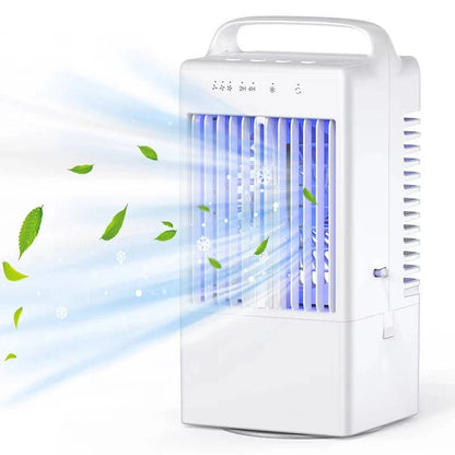 Mini ventola USB da tavolo per il raffreddamento con luce ambientale, 4 velocità e timer