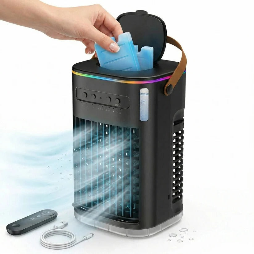 Ventilatore raffreddante portatile con serbatoio d'acqua da 1,2 L e telecomando