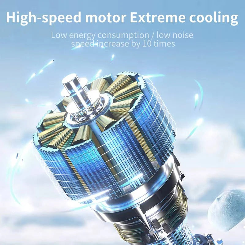 Ventilatore portatile ricaricabile 3-in-1 con torcia integrata e display LED della batteria
