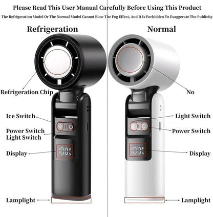 Ventilatore portatile ricaricabile 3-in-1 con torcia integrata e display LED della batteria