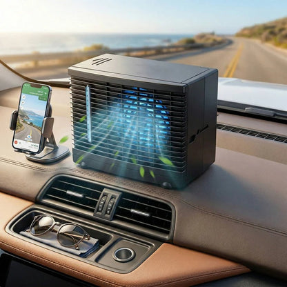 Raffreddatore d'aria portatile per auto a 12 V con serbatoio d'acqua fredda e funzionamento silenzioso a basso consumo