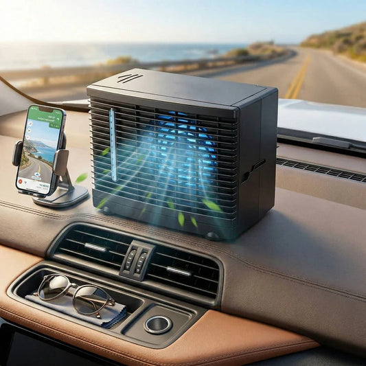 Raffreddatore d'aria portatile per auto a 12 V con serbatoio d'acqua fredda e funzionamento silenzioso a basso consumo