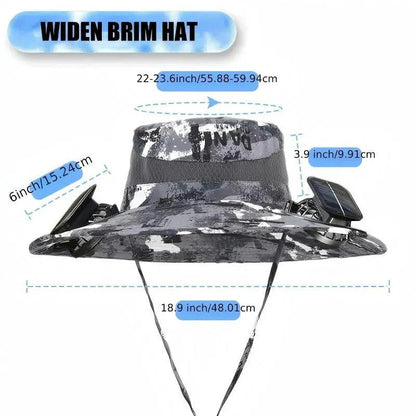 Cappello da sole ventilato con due ventole solari integrate, unisex, per uso all'aperto