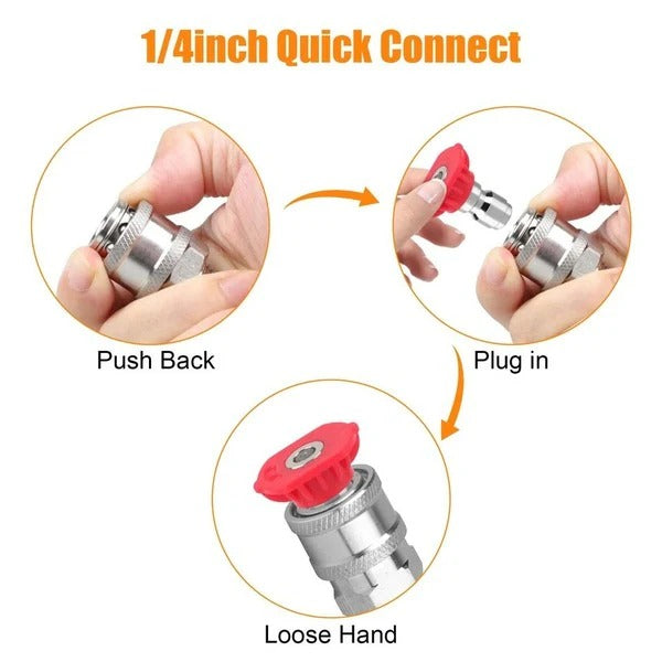Ugello turbo a 360 gradi per pulitrice ad alta pressione con corpo in ottone e punte