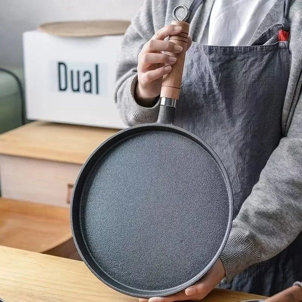 Padella in ghisa per pancake, compatibile con fornelli a gas e a induzione